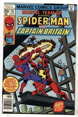 MARVEL TEAM-UP #65-- First CAPTAIN BRITAIN IN US--1977--VF+