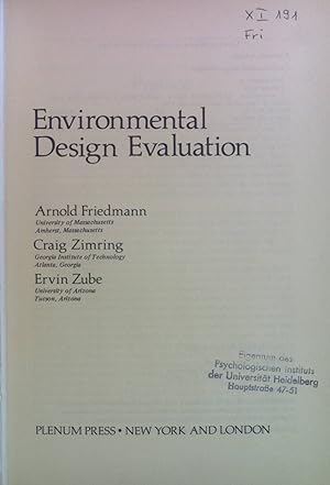 Bild des Verkufers fr Environmental Design Evaluation. zum Verkauf von books4less (Versandantiquariat Petra Gros GmbH & Co. KG)