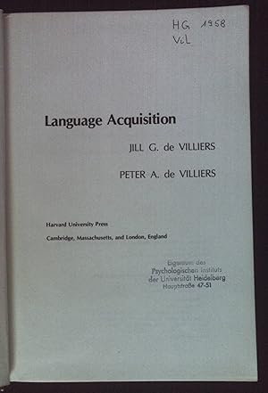 Bild des Verkufers fr Language Acquisition. zum Verkauf von books4less (Versandantiquariat Petra Gros GmbH & Co. KG)
