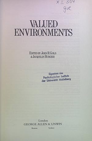 Imagen del vendedor de Valued Environments. a la venta por books4less (Versandantiquariat Petra Gros GmbH & Co. KG)