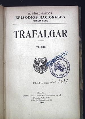 Immagine del venditore per Trafalgar. Episodios Nacionales. Primera Serie. venduto da books4less (Versandantiquariat Petra Gros GmbH & Co. KG)