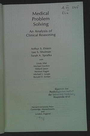 Seller image for Medical Problem Solving: An Analysis of Clinical Reasoning. for sale by books4less (Versandantiquariat Petra Gros GmbH & Co. KG)