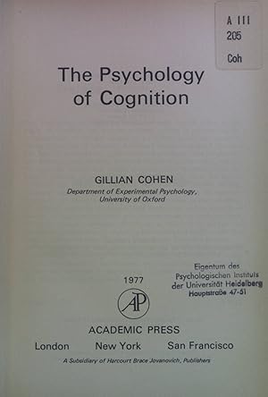 Seller image for The Psychology of Cognition. for sale by books4less (Versandantiquariat Petra Gros GmbH & Co. KG)