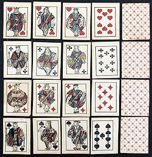 (Complete set of Miniature Playing Cards in Belgian-Genoese pattern. / Miniatur-Spielkarten) - Ka...