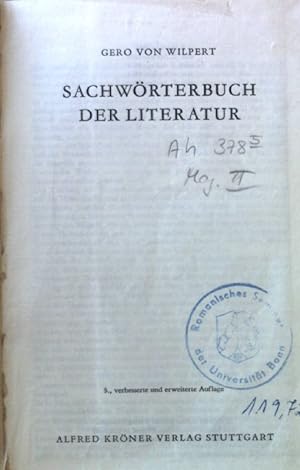 Bild des Verkäufers für Sachwörterbuch der Literatur. zum Verkauf von books4less (Versandantiquariat Petra Gros GmbH & Co. KG)