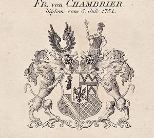 Imagen del vendedor de Fr. von Chambrier (1751)" - Wappen coat of arms a la venta por Antiquariat Steffen Vlkel GmbH