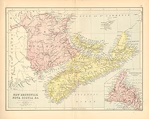 New Brunswick Nova Scotia &c.; Inset map of Newfoundland