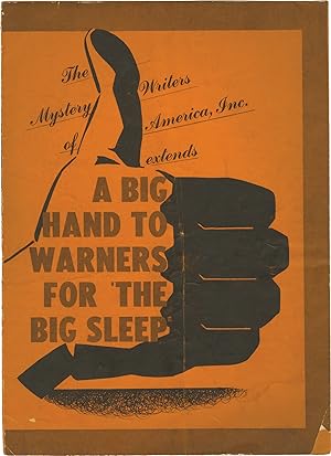 Bild des Verkufers fr The Big Sleep (Original The Mystery Writers of America, Inc. Extends a Big Hand to Warners for 'The Big Sleep' brochure) zum Verkauf von Royal Books, Inc., ABAA