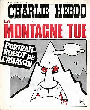 "CHARLIE HEBDO N°355 du 1/9/1977" Gébé : LA MONTAGNE TUE / CORSES SANS TÉLÉVISION