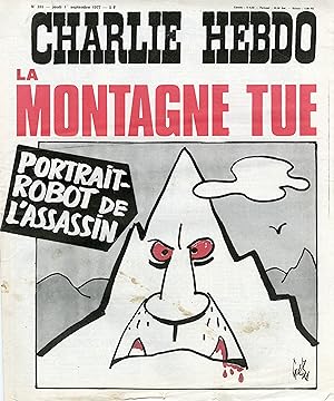 "CHARLIE HEBDO N°355 du 1/9/1977" Gébé : LA MONTAGNE TUE / CORSES SANS TÉLÉVISION