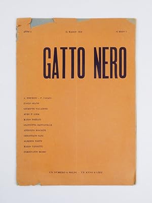 Bild des Verkufers fr Gatto nero. Bologna   Via de  Poeti, 4. Anno I   N. 1 [UNICO PUBBLICATO] zum Verkauf von Libreria Antiquaria Pontremoli SRL