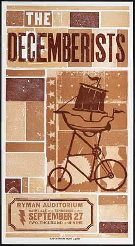 Image du vendeur pour 2009 American Concert Poster, Hatch Show Print, The Decembrists mis en vente par L'Affichiste Vintage Posters