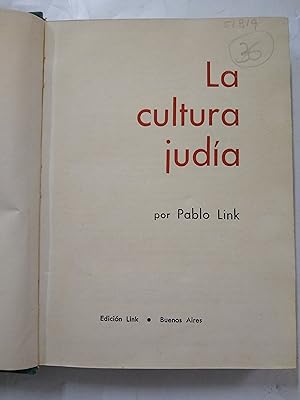 Imagen del vendedor de La cultura judia a la venta por Libros nicos