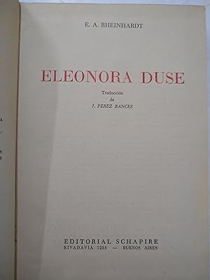 Imagen del vendedor de Eleonora Duse a la venta por Libros nicos