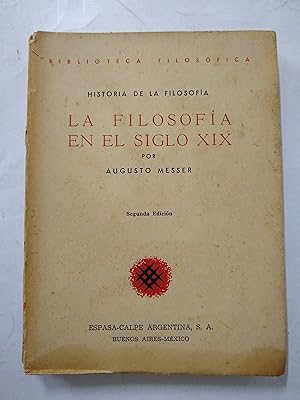 Imagen del vendedor de La filosofia en el siglo XIX a la venta por Libros nicos