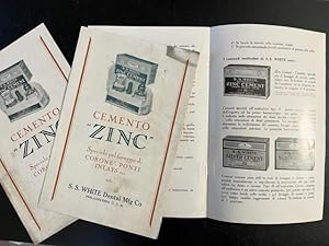 Cemento Zinc. The S.S. White Dental, Philadelphia (Pieghevoli pubblicitari)