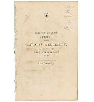 Bild des Verkufers fr The Substance of the Speech. on the 31st January, 1812, in the House of Lords, on the motion of Earl Fitzwilliam, respecting the Present State of Ireland. zum Verkauf von Jarndyce, The 19th Century Booksellers