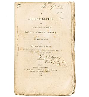 Image du vendeur pour A Second Letter to. Viscount Howick; by the Author of Unity the Bond of Peace;. mis en vente par Jarndyce, The 19th Century Booksellers
