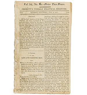 Bild des Verkufers fr Cobbett's Weekly Political Register. Vol. 32. No. 6. Feb. 8, 1817. zum Verkauf von Jarndyce, The 19th Century Booksellers