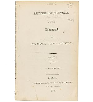 Bild des Verkufers fr Letters of Scaevola, on the Dismissal of His Majesty's Late Ministers. 2nd edn. (Parts 1 & 2) zum Verkauf von Jarndyce, The 19th Century Booksellers