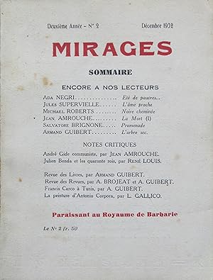 Bild des Verkufers fr MIRAGES Deuxime Anne N 2 - Dcembre 1932 zum Verkauf von Bouquinerie L'Ivre Livre
