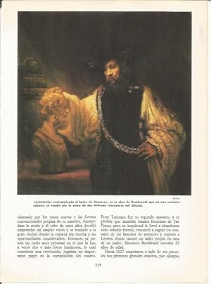 Bild des Verkufers fr LAMINA 19579: Aristoteles contemplando el busto de Homero, por Rembrandt zum Verkauf von EL BOLETIN