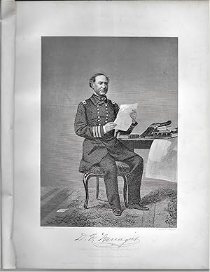 Imagen del vendedor de David G. Farragut, Steel Engraved Portrait, with Facsimile Signature a la venta por Legacy Books II