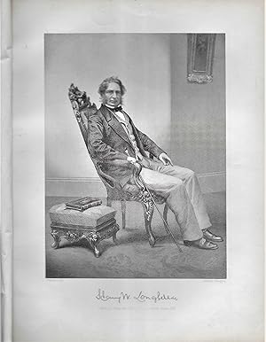 Immagine del venditore per Henry Wadsworth Longfellow, Steel Engraved Portrait, with Facsimile Signature venduto da Legacy Books II