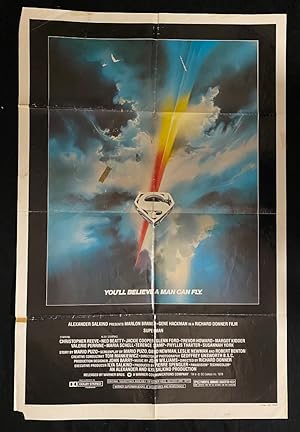 Superman Original One Sheet Movie Poster- 1978 - Christopher Reeves