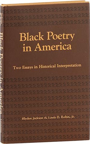 Black Poetry in America: Two Essays in Historical Interpretation