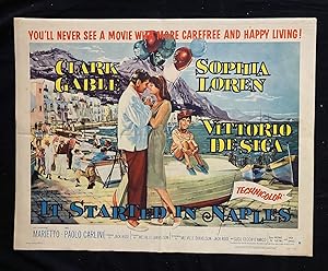 It Started In Naples Original Half Sheet Poster Sophia Loren Clark Gable