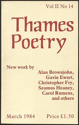 Seller image for Thames Poetry - Vol. II, No. 14, March 1984 for sale by Between the Covers-Rare Books, Inc. ABAA