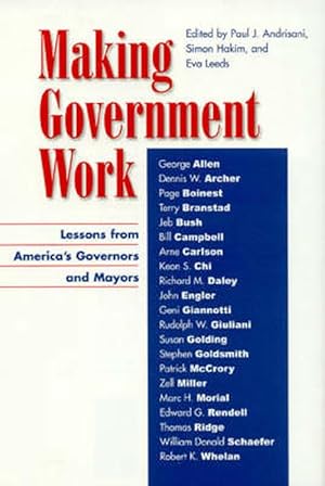 Bild des Verkufers fr Making Government Work (Hardcover) zum Verkauf von CitiRetail
