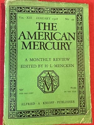 The American Mercury. January 1928. Volume 13, No 49.
