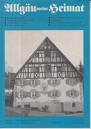 Allgäu meine Heimat. 7. Jahrgang, Nr. 2, 1992 'S Blättle vom Heimatbund Allgäu.