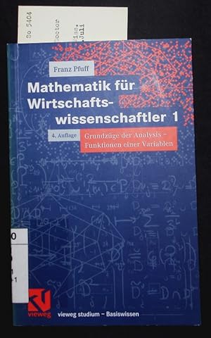 Seller image for Mathematik fr Wirtschaftswissenschaftler. for sale by Antiquariat Bookfarm