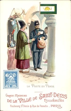 Briefmarken Litho Persien Iran, La Poste en Perse, Persischer Briefträger