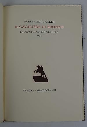 Seller image for Il cavaliere di bronzo. Racconto Pietroburghese. 1833. for sale by Studio Bibliografico Benacense