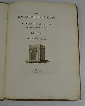 Sulla condizione degli studi nella Monarchia di Savoia sino all'età di Emanuele Filiberto.