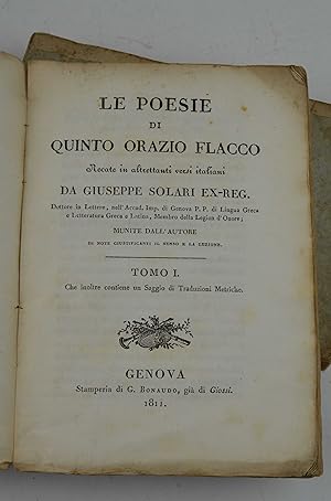 Le poesie& recate in altrettanti versi italiani da Giuseppe Solari ex-reg& munite dall'autore di ...