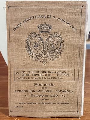 ORDEN HOSPITALARIA,SAN JUAN DE DIOS,ACORDEON CON 12 POSTALES-RECUERDO EXPO .MISIONAL ESPAÑOLA-192...
