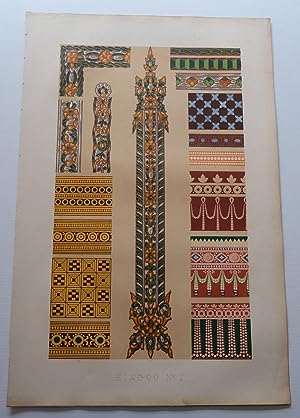 The Grammar of Ornament - The complete- HINDOO SECTION- 3 plates. The large folio edition - the f...