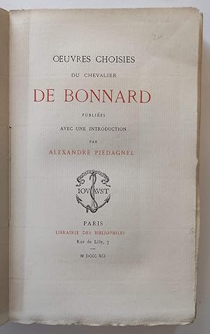 Seller image for uvres choisies du chevalier de Bonnard for sale by Librairie Lis Tes Ratures