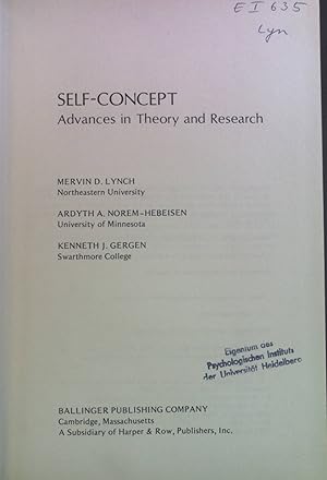 Seller image for Self-Concept: Advances in Theory and Research. for sale by books4less (Versandantiquariat Petra Gros GmbH & Co. KG)