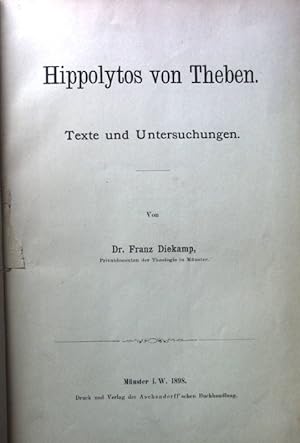 Bild des Verkufers fr Hippolytos von Theben. Texte und Untersuchungen. zum Verkauf von books4less (Versandantiquariat Petra Gros GmbH & Co. KG)