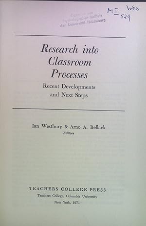 Imagen del vendedor de Research into Classroom Processes: Recent Developmetns and Next Steps. a la venta por books4less (Versandantiquariat Petra Gros GmbH & Co. KG)