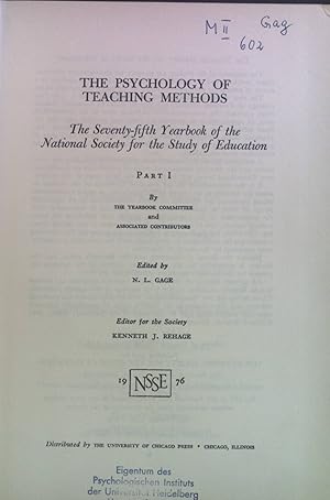 Seller image for The Psychology of Teaching Methods; The Seventy-fifth Yearbook of the National Society for the Study of Education; Part 1; for sale by books4less (Versandantiquariat Petra Gros GmbH & Co. KG)