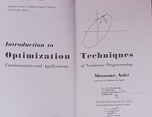 Imagen del vendedor de Introduction to Optimization Techniques Fundamentals and Applications of Nonlinear Programming. a la venta por Antiquariat Bookfarm