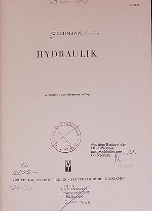 Seller image for HYDRAULIK. 2. erweiterte und verbesserte Auflage for sale by Antiquariat Bookfarm