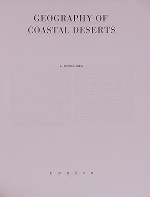 Image du vendeur pour GEOGRAPHY OF COASTAL DESERTS. mis en vente par Antiquariat Bookfarm